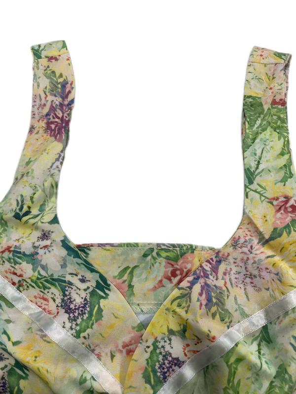 Women's Floral Print Tie Front Crop Cami Top, Retro Sweetheart Neck Sleeveless Top for Daily Wear, Ladies Clothes for All Seasons