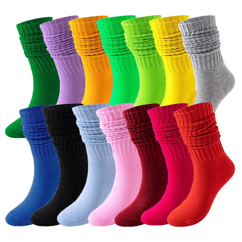 Women's Solid Crew Socks, Baggy Socks, Multi-pack Soft Comfy Breathable Cozy Mid-calf Socks for Daily Wear, Socks for Women, Comfort Casual Womenswear, Lady's Fall & Winter Socks & Hosiery, Fall Clothes Fit Footwear