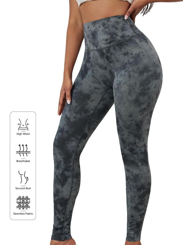 Women's Tie Dye & Camo Print Reversible High Waist Shapewear Leggings, Casual Comfy Breathable High Stretch Skinny Pants for Daily Wear, Body Shapewear, Ladies Shapewear Bottoms for All Seasons