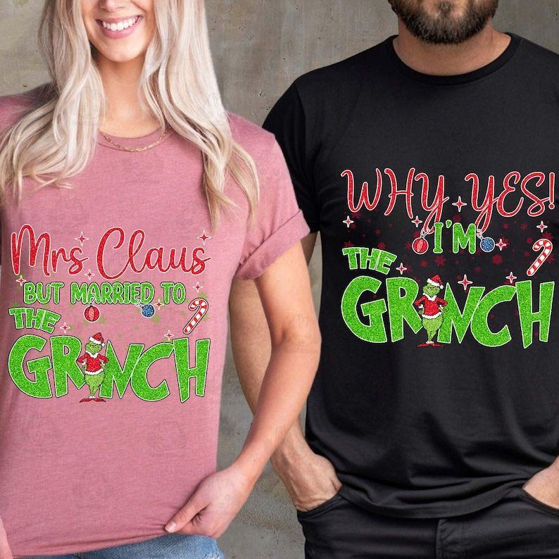 Funny Mrs Claus Matching Christmas Png, Greenmas Couple Png, Matching Husband Wife Christmas Party, Holiday Family Mom Dad Pajamas Png Christmas Gifts.