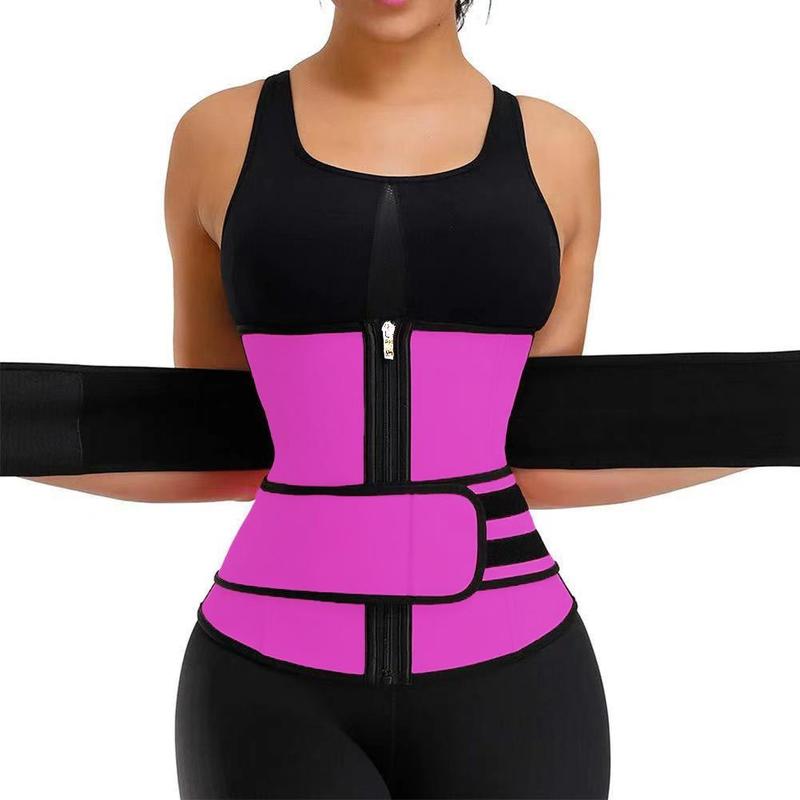 Summer Women's Basic Zipper Waist Trainer, Workout Clothes Waist Cincher for Women, Sports & Outdoor Accessories, Christmas Gift