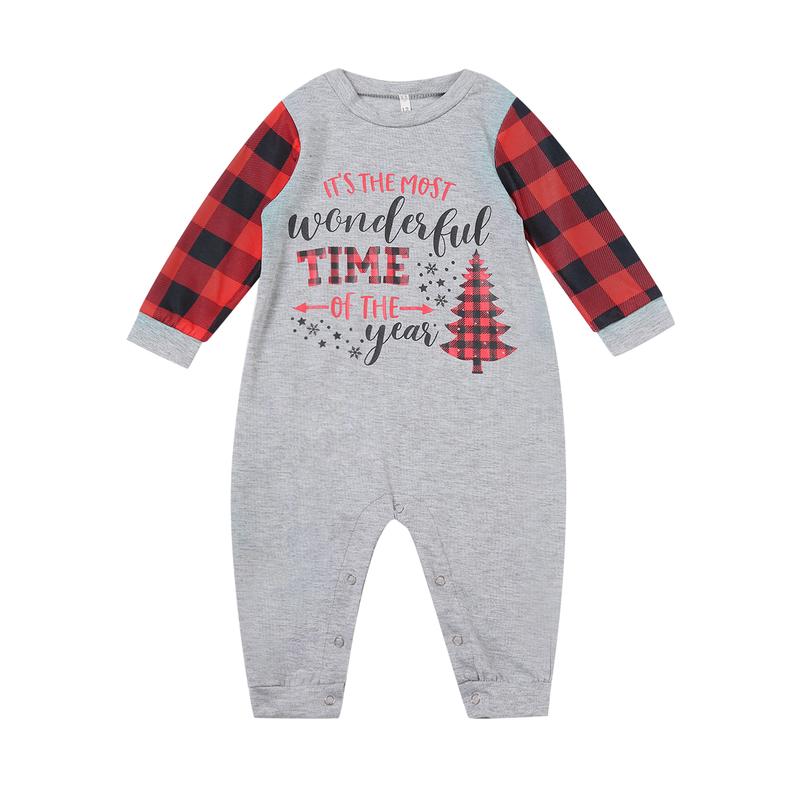 Matching Family Christmas Pajamas Family Pjs Pullover Tops Plaid Long Pants Matching Holiday Pajamas Sets