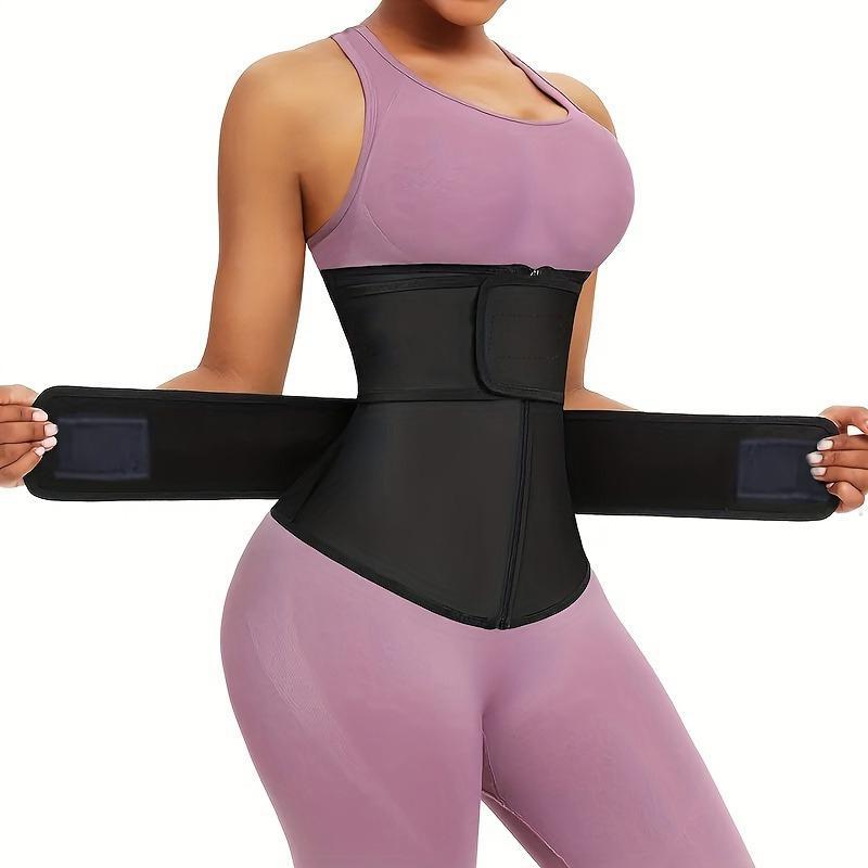 Summer Women's Basic Zipper Waist Trainer, Workout Clothes Waist Cincher for Women, Sports & Outdoor Accessories, Christmas Gift