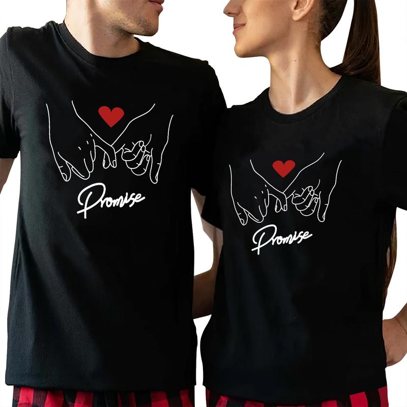 Promise Couple Matching T-Shirt, Comfort Cotton, Size For All Body, Shirts For Couples, Gift For Husband Wife Style Casual Comfortable