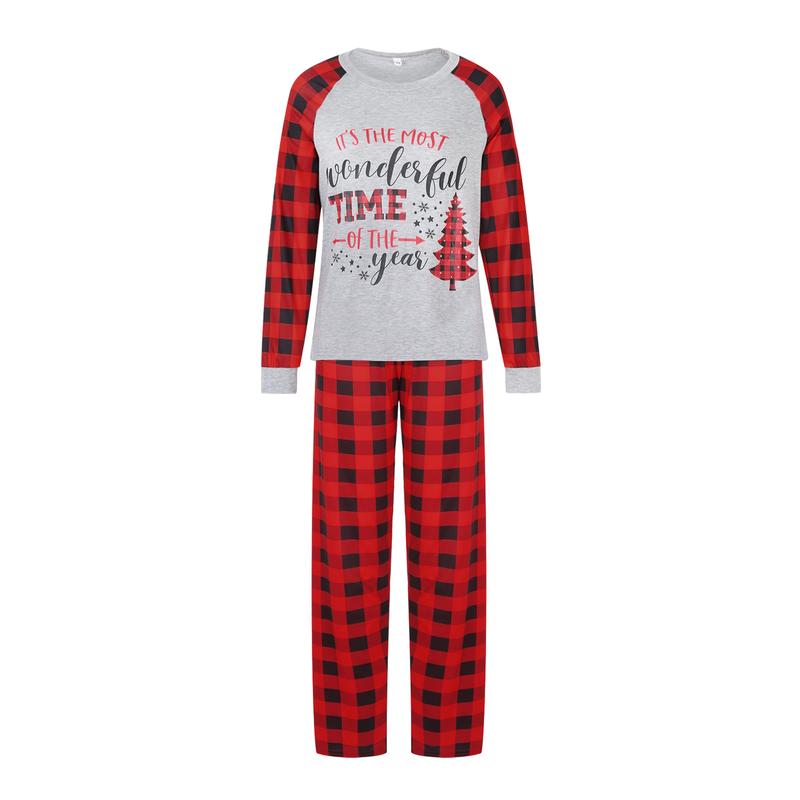 Matching Family Christmas Pajamas Family Pjs Pullover Tops Plaid Long Pants Matching Holiday Pajamas Sets