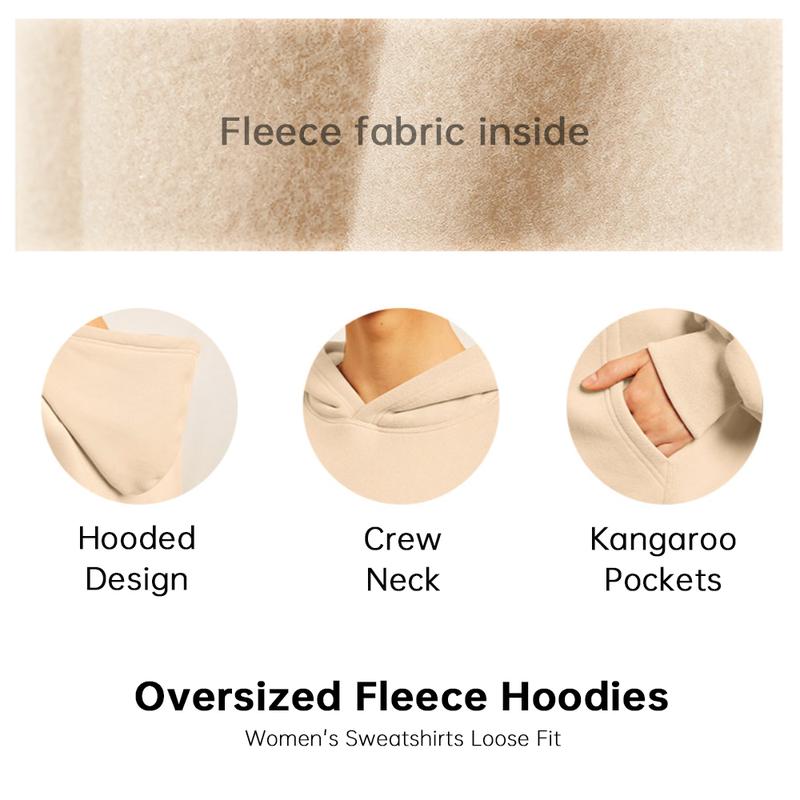 Oversized Loose fit Hoodies Fleece Sweatshirts Long Sleeve Sweaters Pullover Fall Winter Outfits with Pocket Christmas red