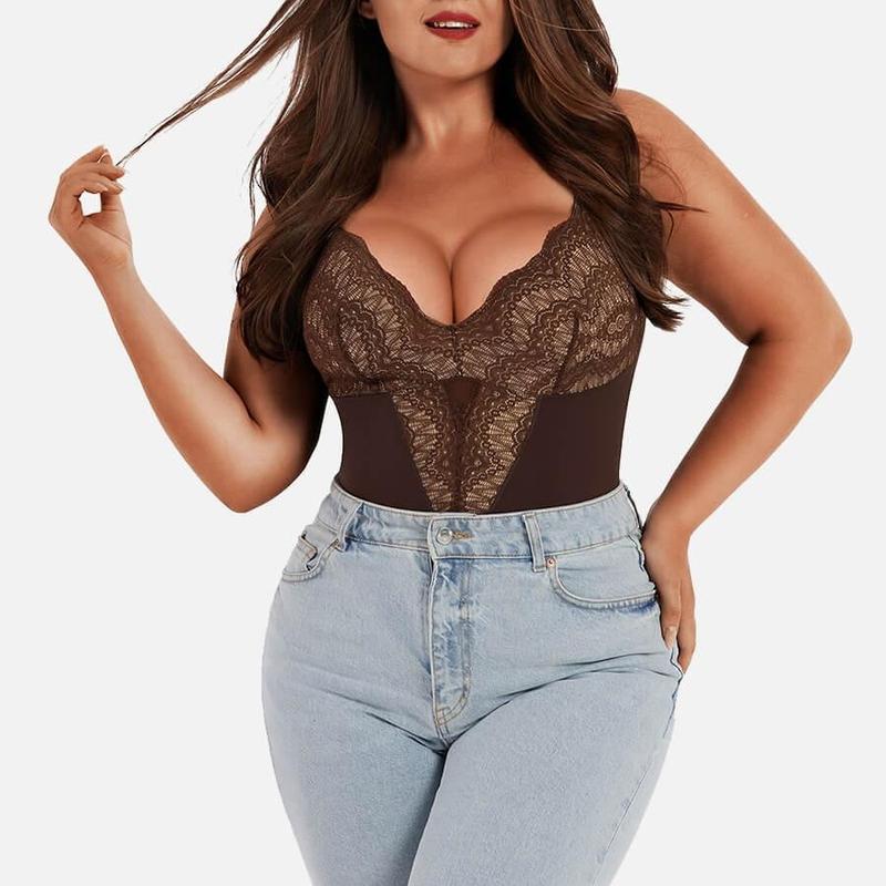 FeelinGirl Valentine's Day Sexy Low-back Ultra-versatile Lace Bodysuit Tops Comfort Womenswear feelingirlshop