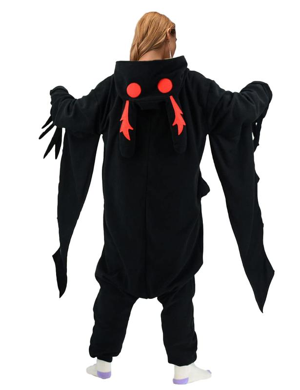 Mothman Onesie Adult Animal Pajamas Halloween Costume Homewear Sleepwear for Women Men Loungewear Soft Womenswear Adult Mothman Onesie Pajamas