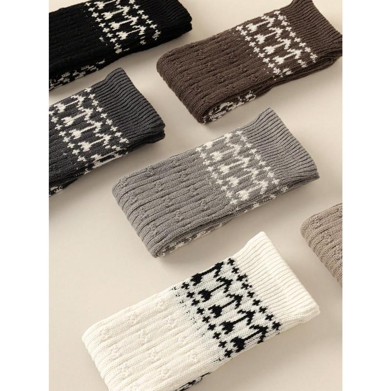 1 Pair Bohemian Style Thickened Warm Wool Leg Warmers For Women, Flattering For JK Skirt Outfits