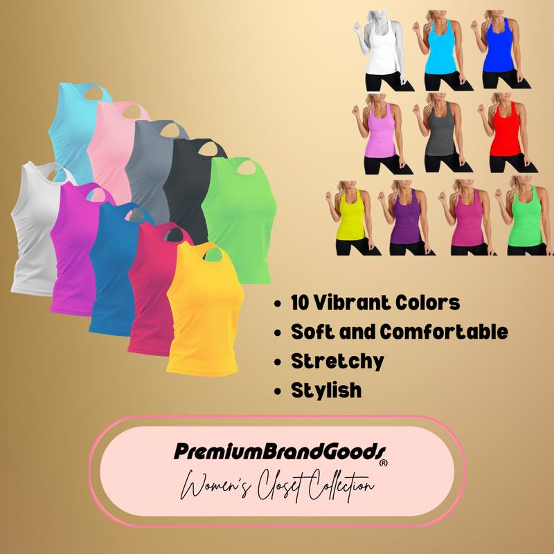 6 Pack Women's Solid Smooth Assorted Tank Tops