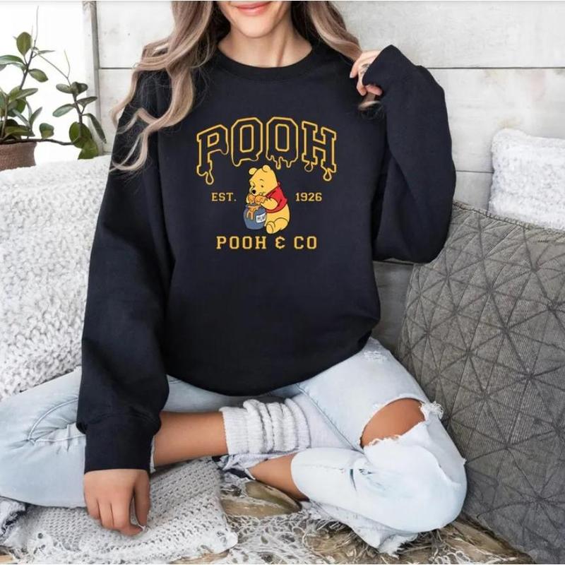 Vintage Winnie the Poohh Print Shirt, Familyy Matching Shirt Sweatshirt Hoodie, Cute Cartoon Movie, Unisex Cotton Graphic