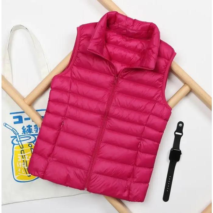 Autumn and Winter Down Vest Women's Short Ultra-light Duck Down Jacket Windproof Vest Warm Women's Sleeveless Jacket