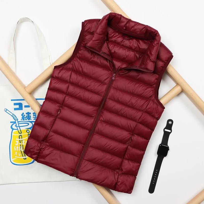 Autumn and Winter Down Vest Women's Short Ultra-light Duck Down Jacket Windproof Vest Warm Women's Sleeveless Jacket