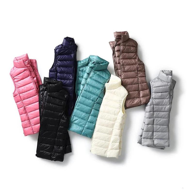 Autumn and Winter Down Vest Women's Short Ultra-light Duck Down Jacket Windproof Vest Warm Women's Sleeveless Jacket