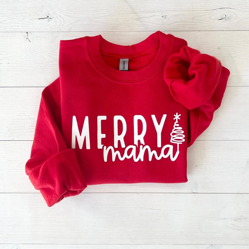 Merry Family Sweatshirts, Mommy and Me Christmas Sweaters, Matching Xmas Sweaters, Christmas Outfit, Matching Christmas Sweatshirts