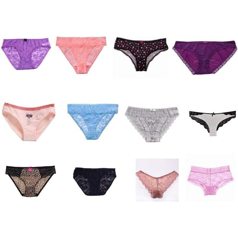 Variety of Panties - Women Underwear Pack 6, Lacy Cotton Briefs Hipsters Bikinis Boyshorts Undies Assorted