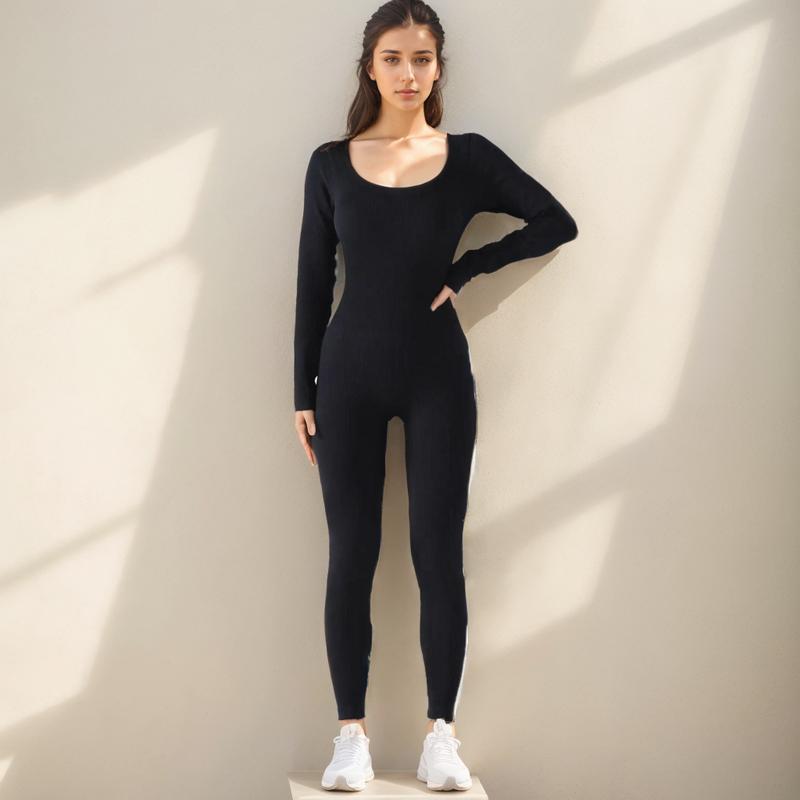 Womens Bodysuit Long Sleeve Jumpsuits Sexy Playsuit Excise Leisurewear Sport Fabric Fit Comfortable