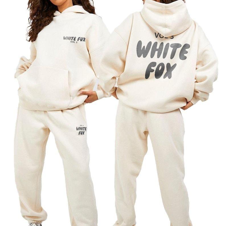 White Tracksuit Hoodie and Pants for Women, Sweatshirt , Women's Casual Outfit, T-shirt, Hoodie P