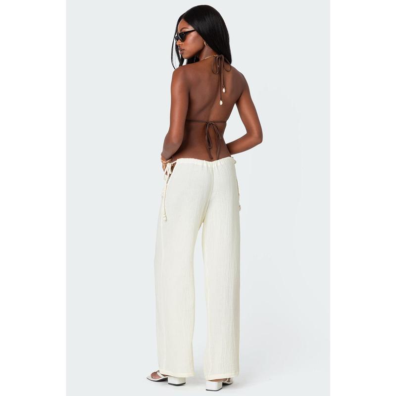 Leoni Side Tie Cotton Gauze Pants