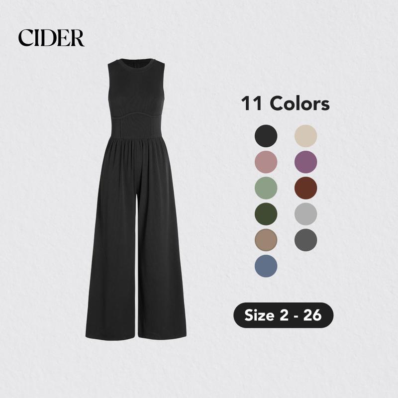 Cider [11 colors, Size 2-26] Sleeveless Wide Leg Overalls