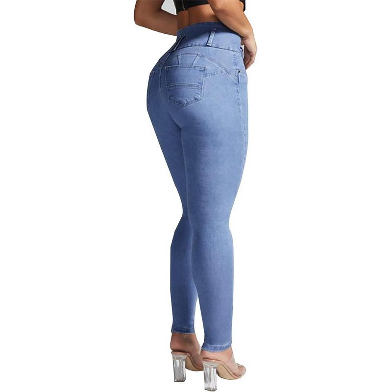 LONGBIDA Women's High Waist Skinny Stretch Jeans Butt Lifting Comfort Denim Pants Tummy Control Colombian Jeans