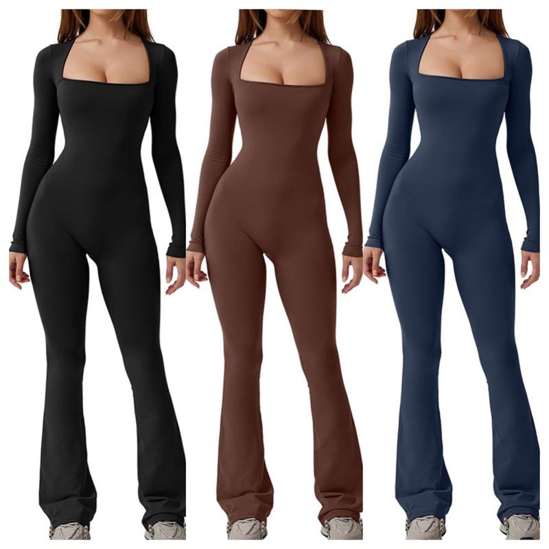 Womens Bodysuit Long Sleeve Jumpsuits Sexy Playsuit Excise Leisurewear Sport Fabric Fit Comfortable