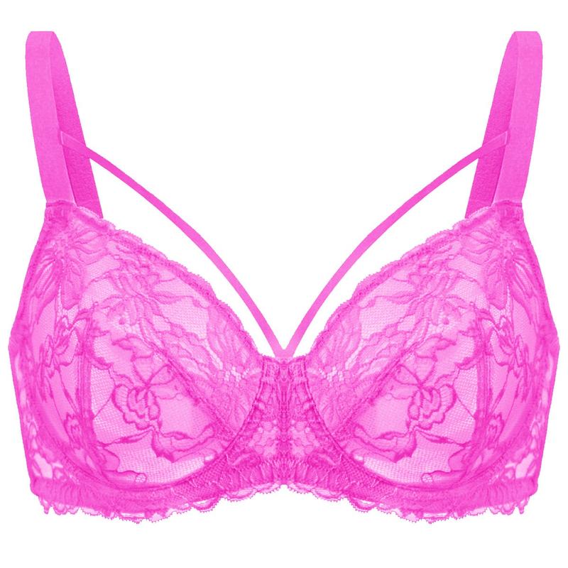 Pretty In Petals Plus Size Minimizer Soft Lace Comfort Unlined Strappy Underwire Women Bra