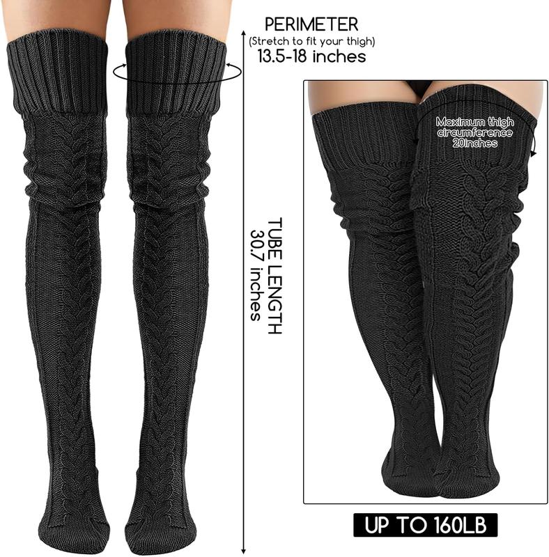 Women's Cable Knitted Boot Socks Thigh High Socks Extra Long Winter Thick Stockings Over  Leg Warmers Fuzzy 2024