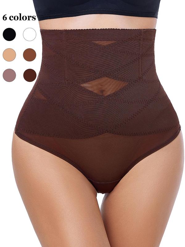 Women's Contrast Mesh Shapewear Thong, Breathable High Waist Shapewear Bottom for Daily Wear Back To School, Shapewear Tummy Control Fajas Para Mujer, Body Shapewear, Tummy Control Butt Lifter, Minimalist Basic Body Shapewear Underwear