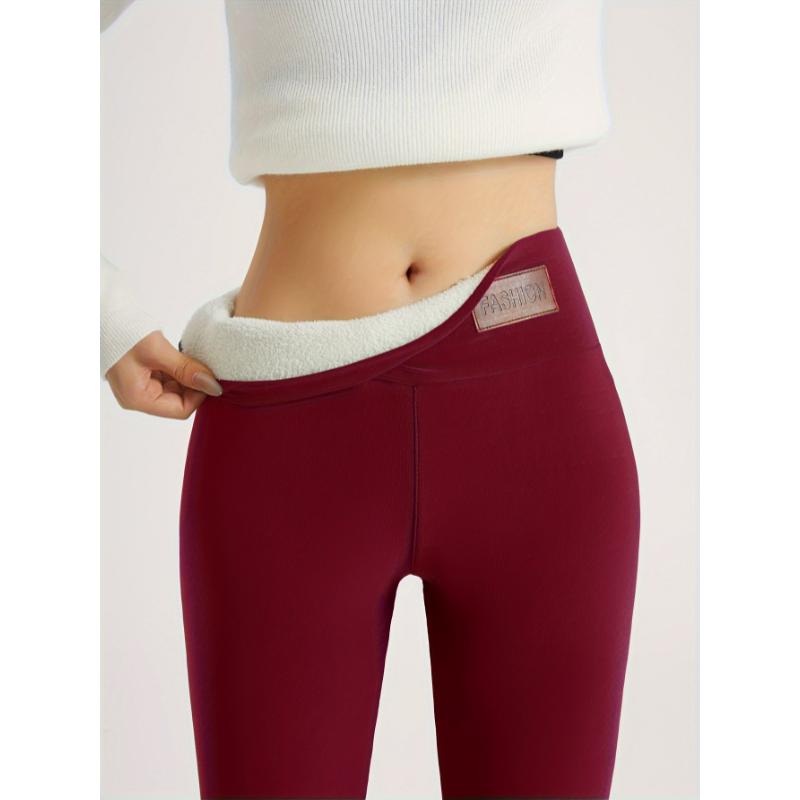 Ultra-Soft Plush-Lined High Waist Leggings - Elastic, Comfortable, Thermal, and Warm - Perfect for Winter Casual Wear, Thermal Wear, and Outdoor Activities