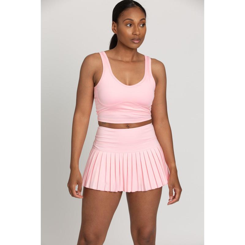 Baby Pink Pleated Tennis Skirt