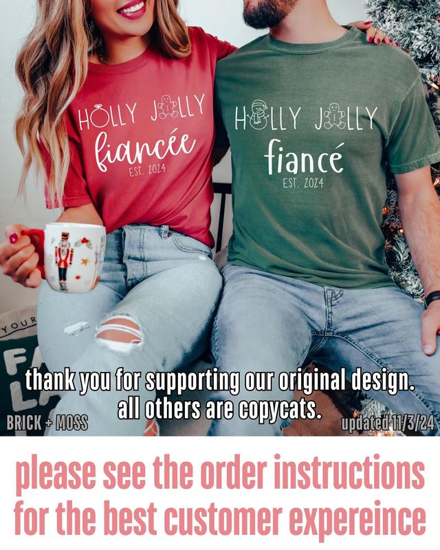 Fiance Christmas Couple Tshirt Fiancee Matching Christmas Shirt Engagement Gift Proposal Gift 1717