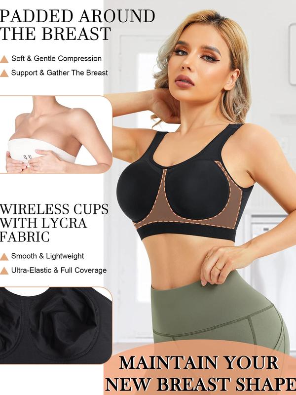 Women's Solid Wireless Push Up Bra, Breathable Comfortable Adjustable Hook & Eye Closure Bra, Soft Lingerie for Daily Wear