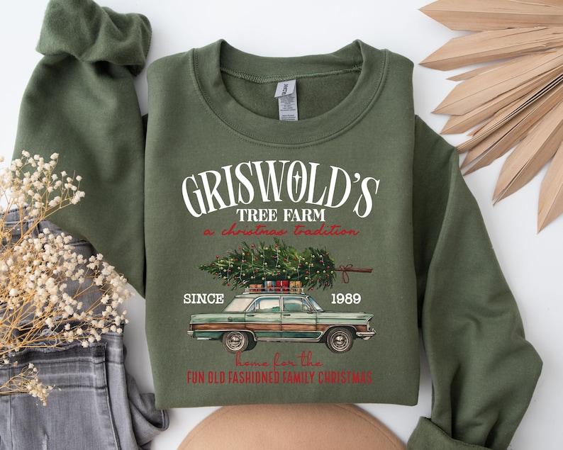 Grisw0ld's Christmas Sweatshirt, Christmas Family, Christmas Gift, Tree Sweater, Grisw0ld's Tree Farm Since 1989 Shirt, Cute Christmas Shirt