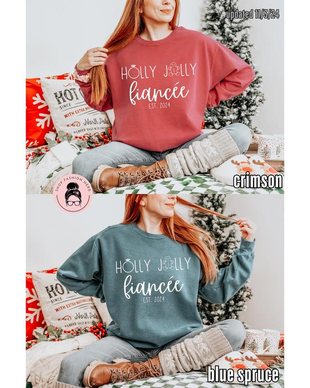 Fiance Christmas Couple Tshirt Fiancee Matching Christmas Shirt Engagement Gift Proposal Gift 1717