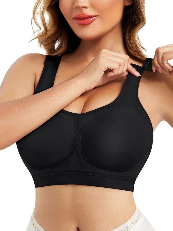 Women's Solid Wireless Push Up Bra, Breathable Comfortable Adjustable Hook & Eye Closure Bra, Soft Lingerie for Daily Wear