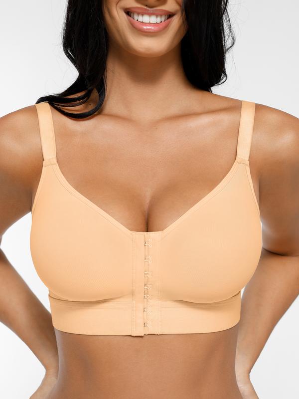 FeelinGirl Wireless Bra Front Closure for Women Everyday Bras Post Shapewear Top Comfortable Fabric Womenswear Fits