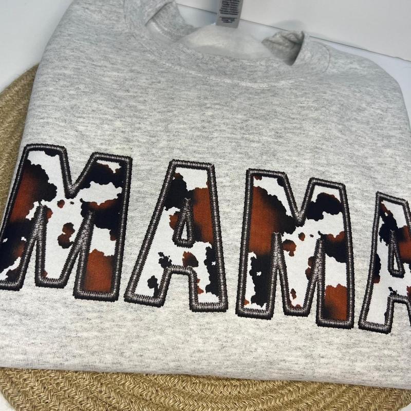 Cow Print MAMA Sweatshirt, Western Mom Shirt, Mama tee, Sweatshirt, Hoodie