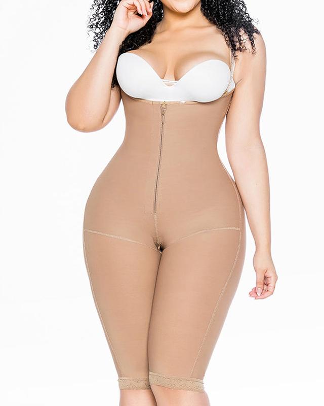 Lucia Curvas Tummy Control Invisible with Zipper Open Breasts Thin  Bodysuit