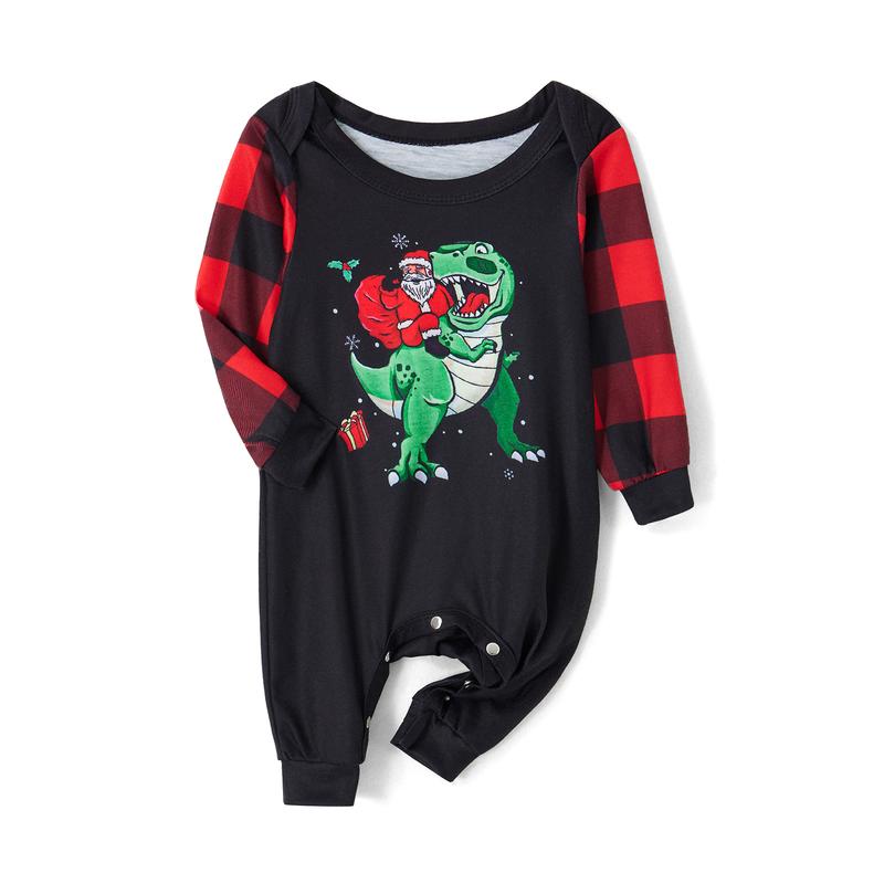 Christmas Pajamas Family Matching Sets Dinosuar Christmas Pjs Xmas Sleepwear for Women Men Couples Adult Kids