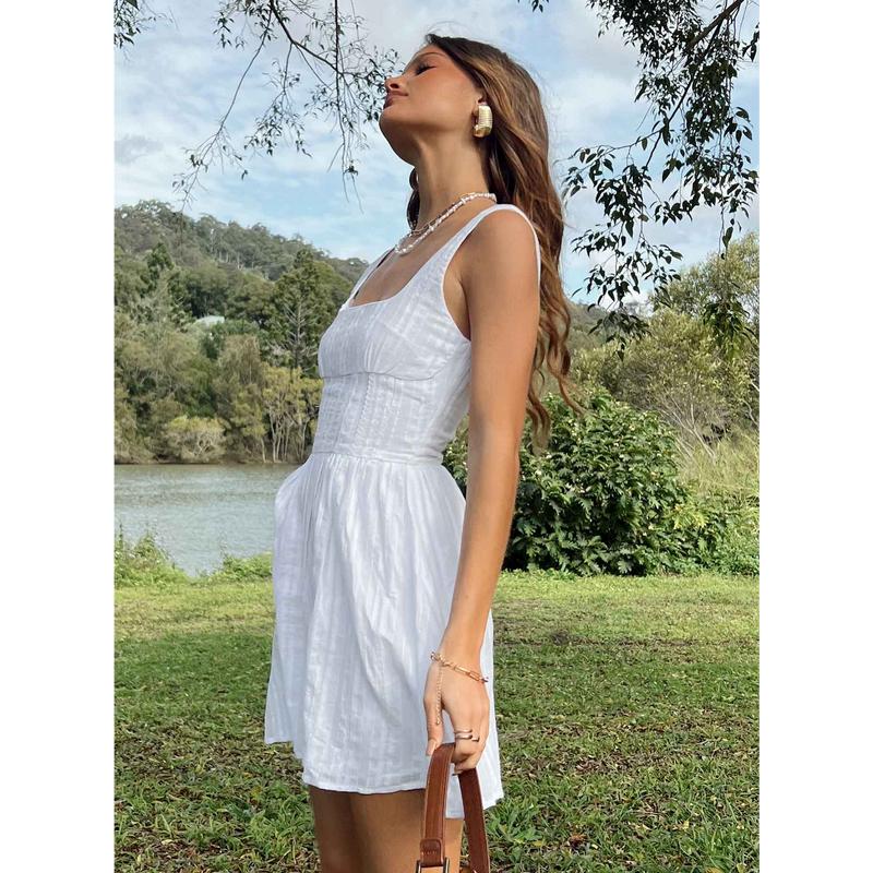 Lorinda Mini Dress White Petite