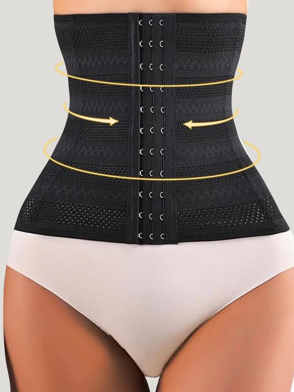 Women's Plain Adjustable Hollow Out Waist Trainer, Tummy Control Faja Waist Trimmer For Women, Women's Shapewear For All Seasons