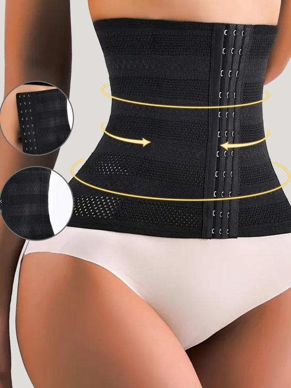 Women's Plain Adjustable Hollow Out Waist Trainer, Tummy Control Faja Waist Trimmer For Women, Women's Shapewear For All Seasons