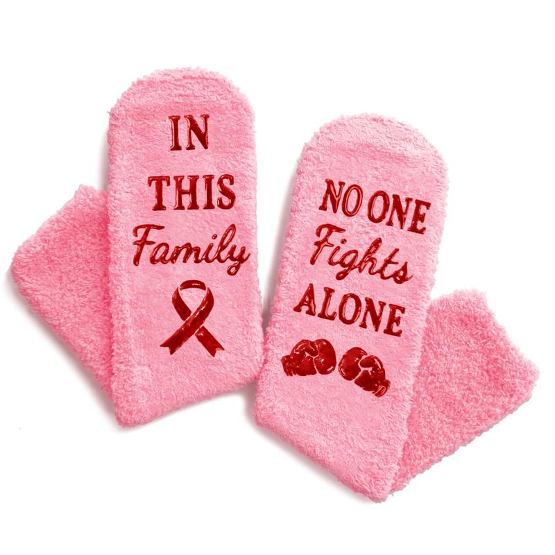 HAPPYPOP Women Breast Cancer Awareness Socks Inspirational Socks For Women Chemo Socks, Inspirational Gifts For Women Breast Cancer Gifts Breast Cancer Awareness Gifts