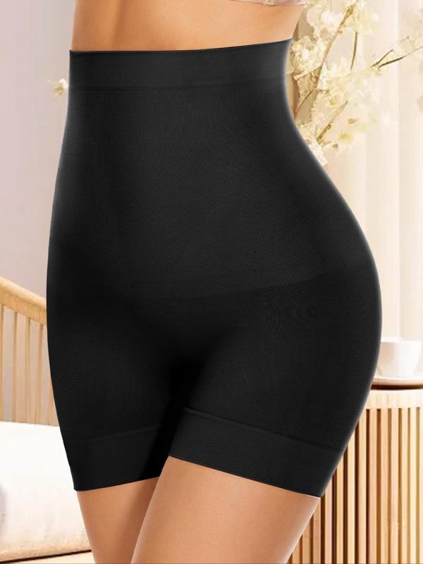 Women's Solid High Waist Shapewear Shorts, Casual Seamless Stretchy Shapewear Shorts, Summer Wear 2024, Ladies Shapewear Bottoms