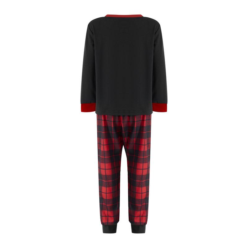 Hot Christmas Family Pajamas Matching Set Elk Print Long Sleeve Tops and Stretch Plaid Pants Sleepwear Soft Nightwear