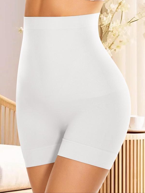 Women's Solid High Waist Shapewear Shorts, Casual Seamless Stretchy Shapewear Shorts, Summer Wear 2024, Ladies Shapewear Bottoms