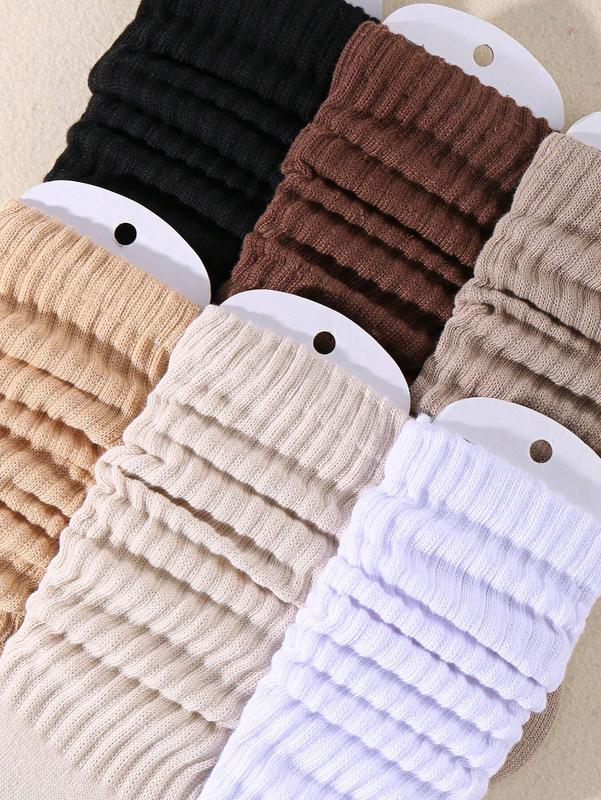 6pairs Women's Fall Winter Slouch Knit Socks Slouchy Socks Women Scrunch Socks Women Scrunchie Socks Women Crew Socks Bridal Comfort Womenswear