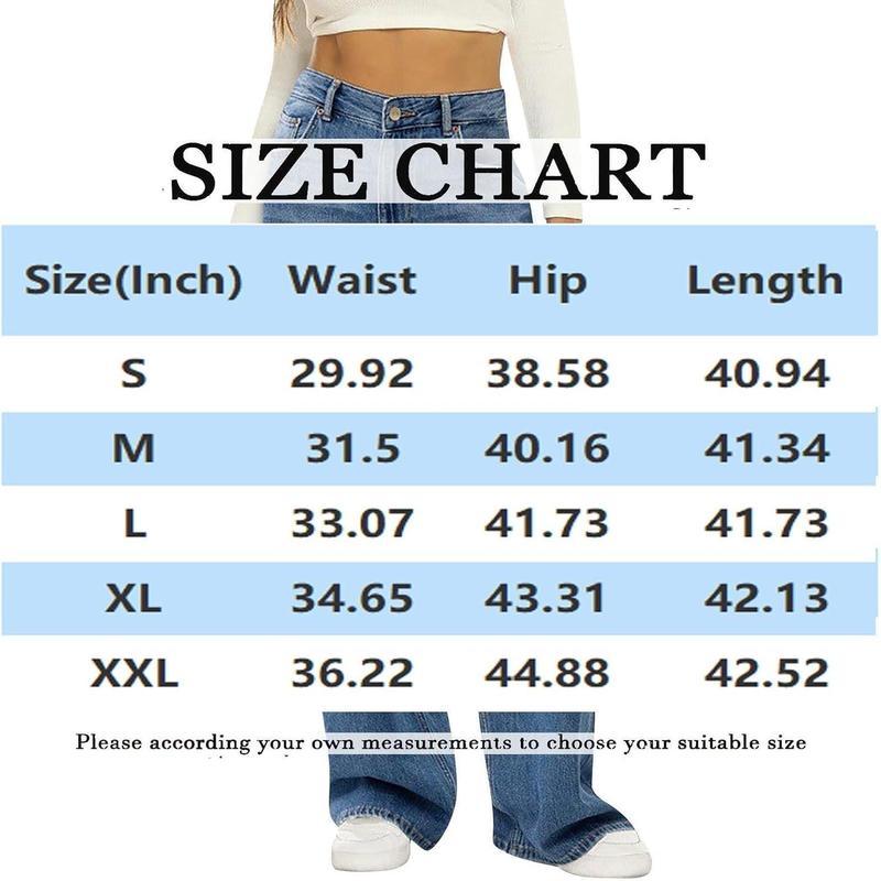 Women Sweatpants Jeans Boyfriend High Waited Baggy Wide Leg Jeans Y2K Streetwear Loose Fit Denim Pants with Pocket