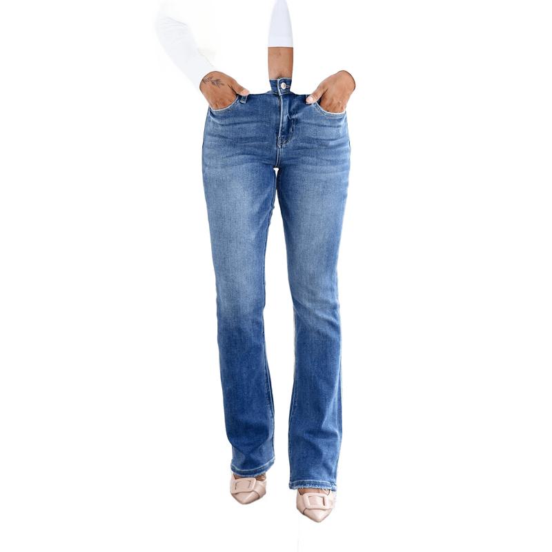 Lovervet High Rise Medium Wash Slim Bootcut Jeans